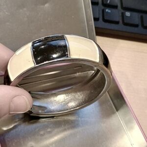 Black and white bangle bracelet